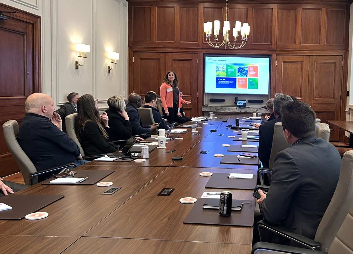 Board room with speaker
